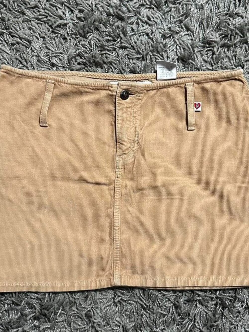 Y2K Tan Corduroy Mini Skirt Size 11/ 33” waist by Fragile Jeans